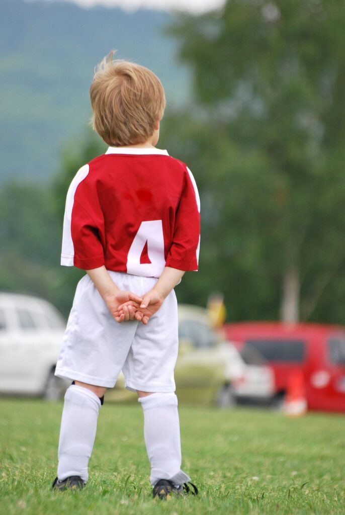 soccer, child, grass, football player, soccer team, sports, goalkeeper, nature, fans